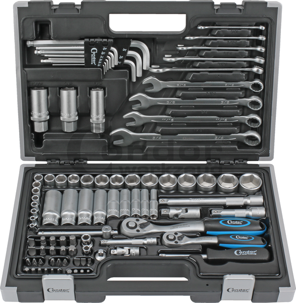 Coﬀret De 24 Douilles US/GB - Côtes En Pouces 1/4 Et 1/2 - 6 Pans - BGS Technic