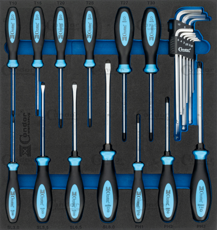 Module complet de 217 outils pour servante d'atelier