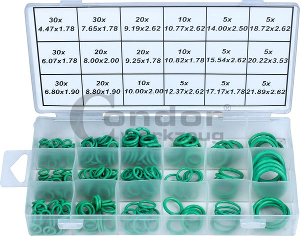 Joints toriques HNBR clim, Assortiment de 265 pcs.