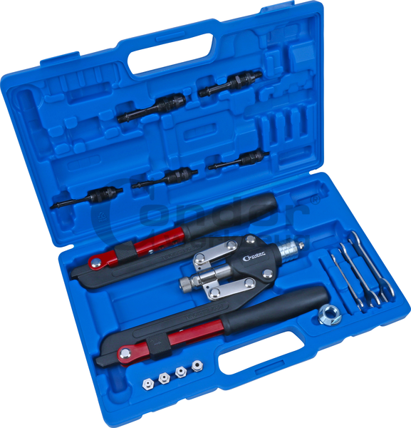 Kit Professionnel De Pince à Riveter Avec 16 Buses - Outil à Rivets - Neuf En Coffret