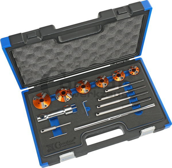 Coffret rectification de soupapes avec tige de centrage et 6 fraise 30